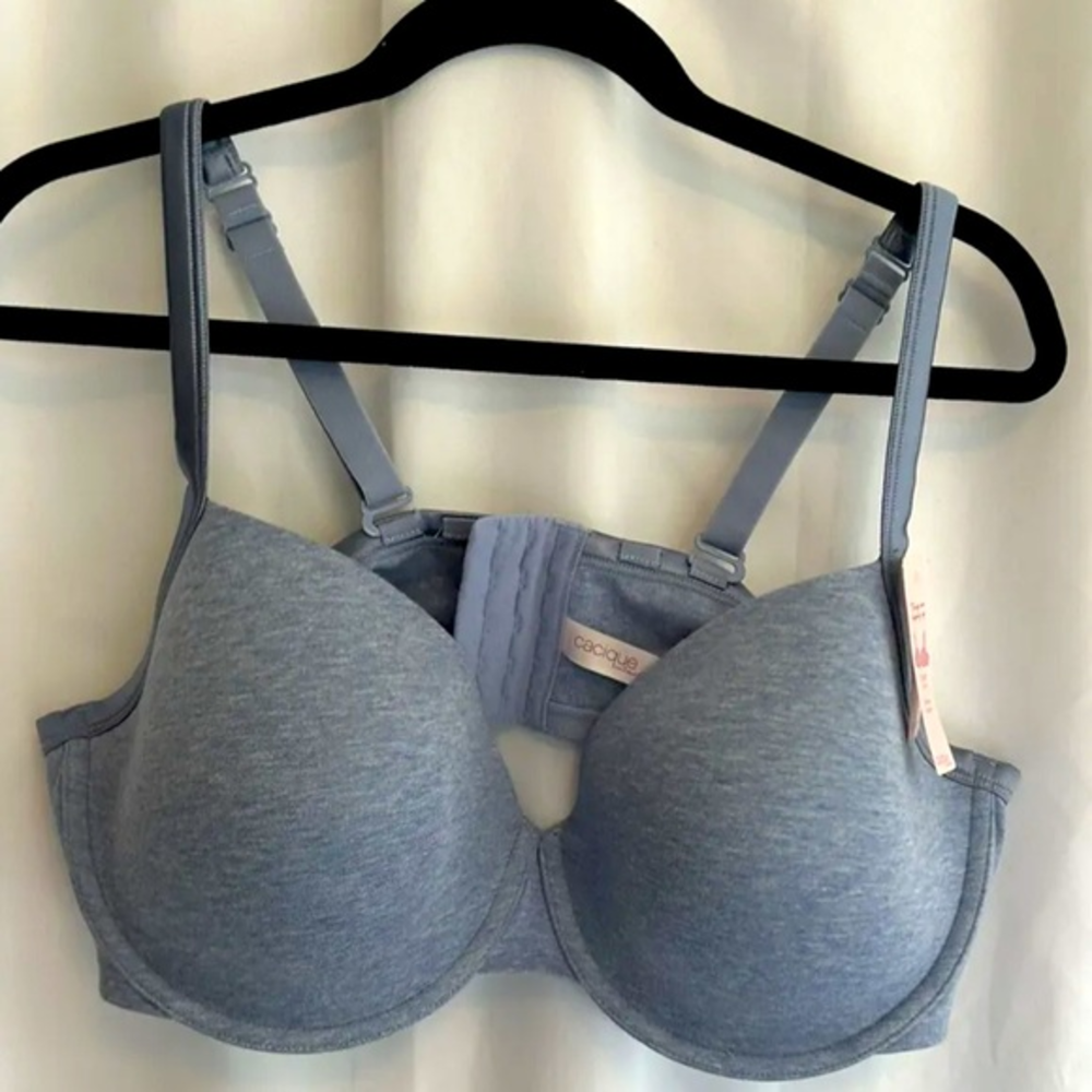 Women’s Cacique T-Shirt Cotton Shaping‎ Solutions Blue Cotton Bra 46DD NWT